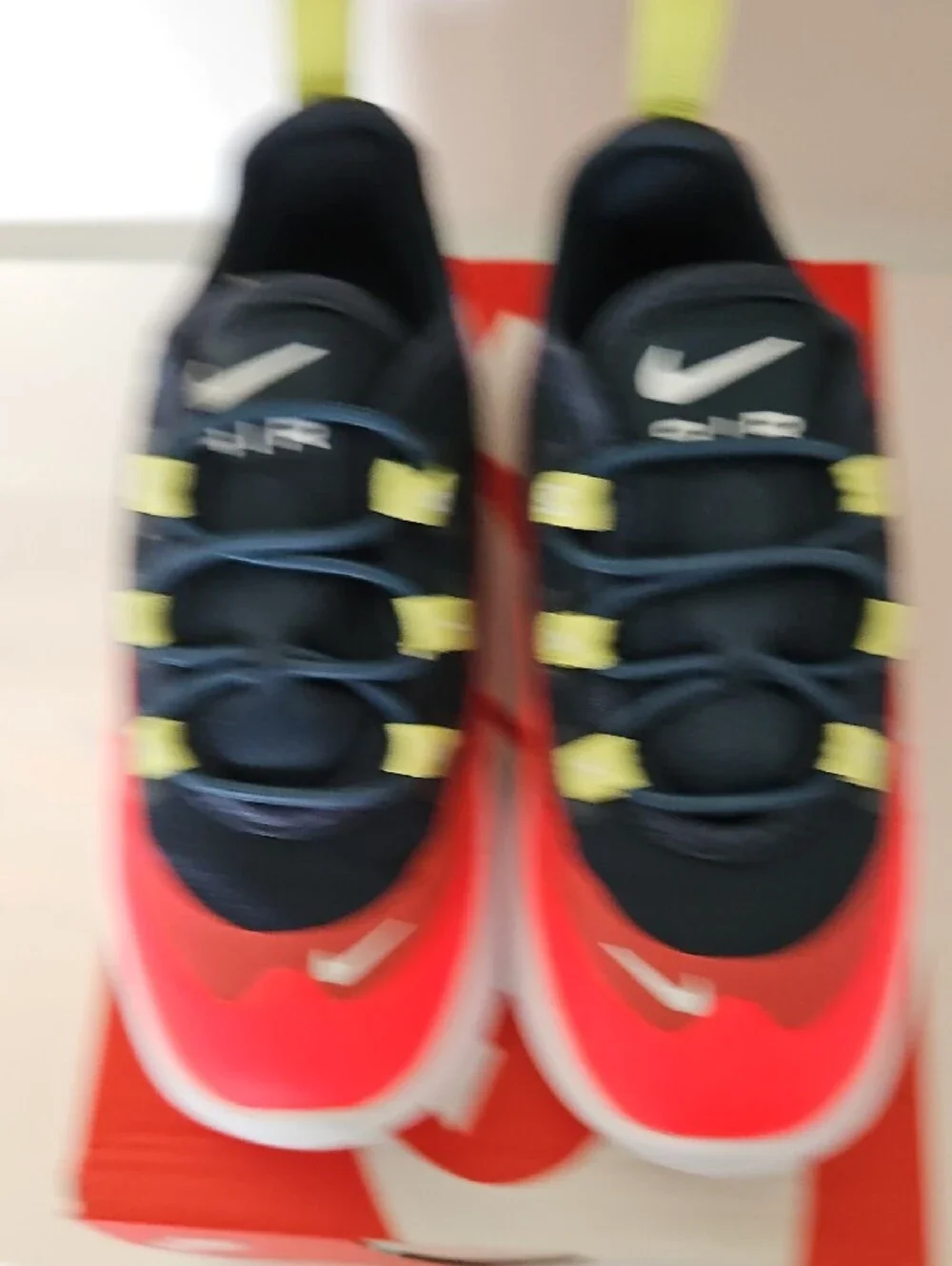 Nike Kids Sneakers in Black, Red & Lime Accent